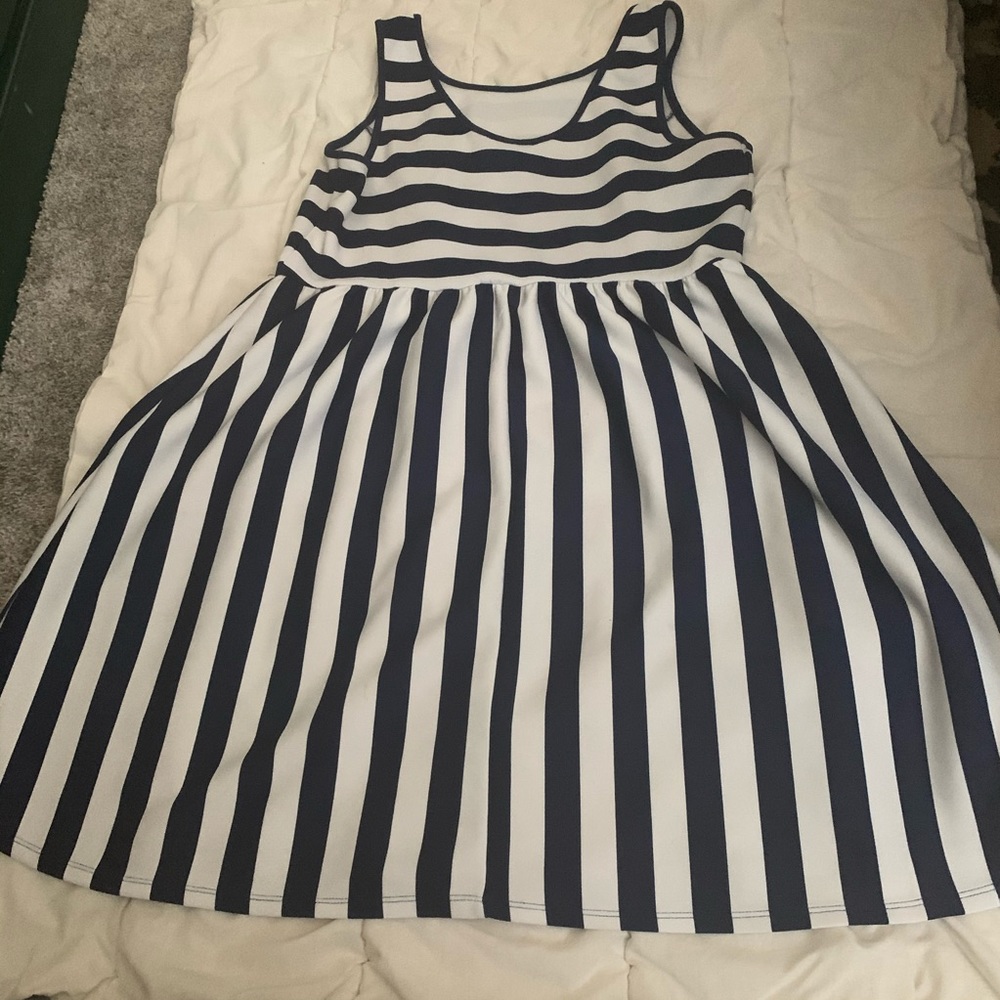 Blue and White Stripped Dress